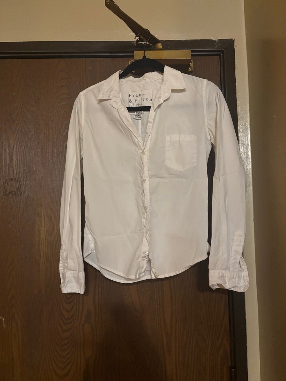 Frank and Eileen White Cotton Button-Down Italian Woven Work Professional Shirt